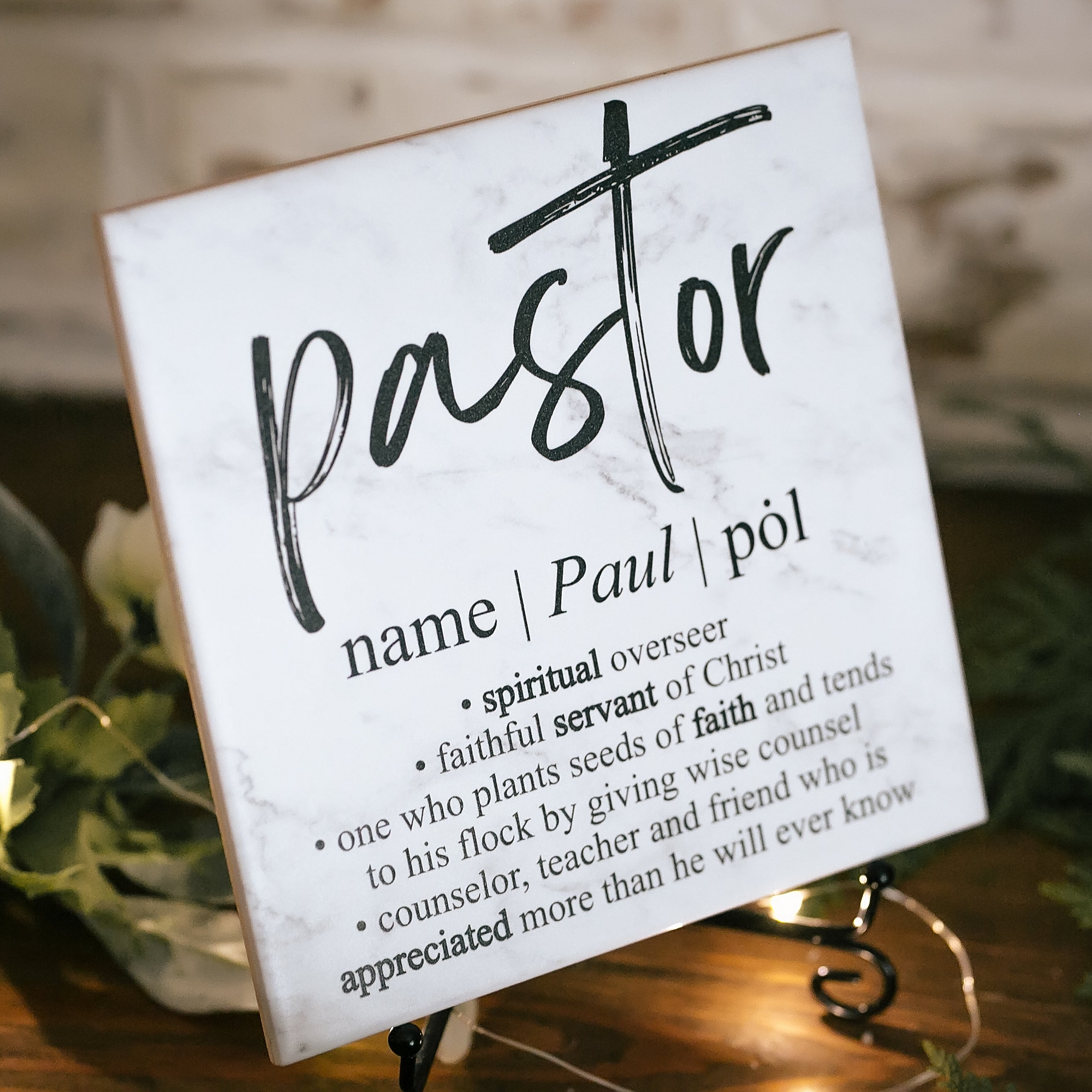Pastor Dictionary Definition Quote Art Tile Plaque