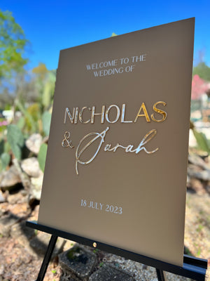 CHOOSE YOUR DESIGN: 3D Event Entry Signs with Laser Cut Wording - Sign Sizes 18"x24" or 24"x36"