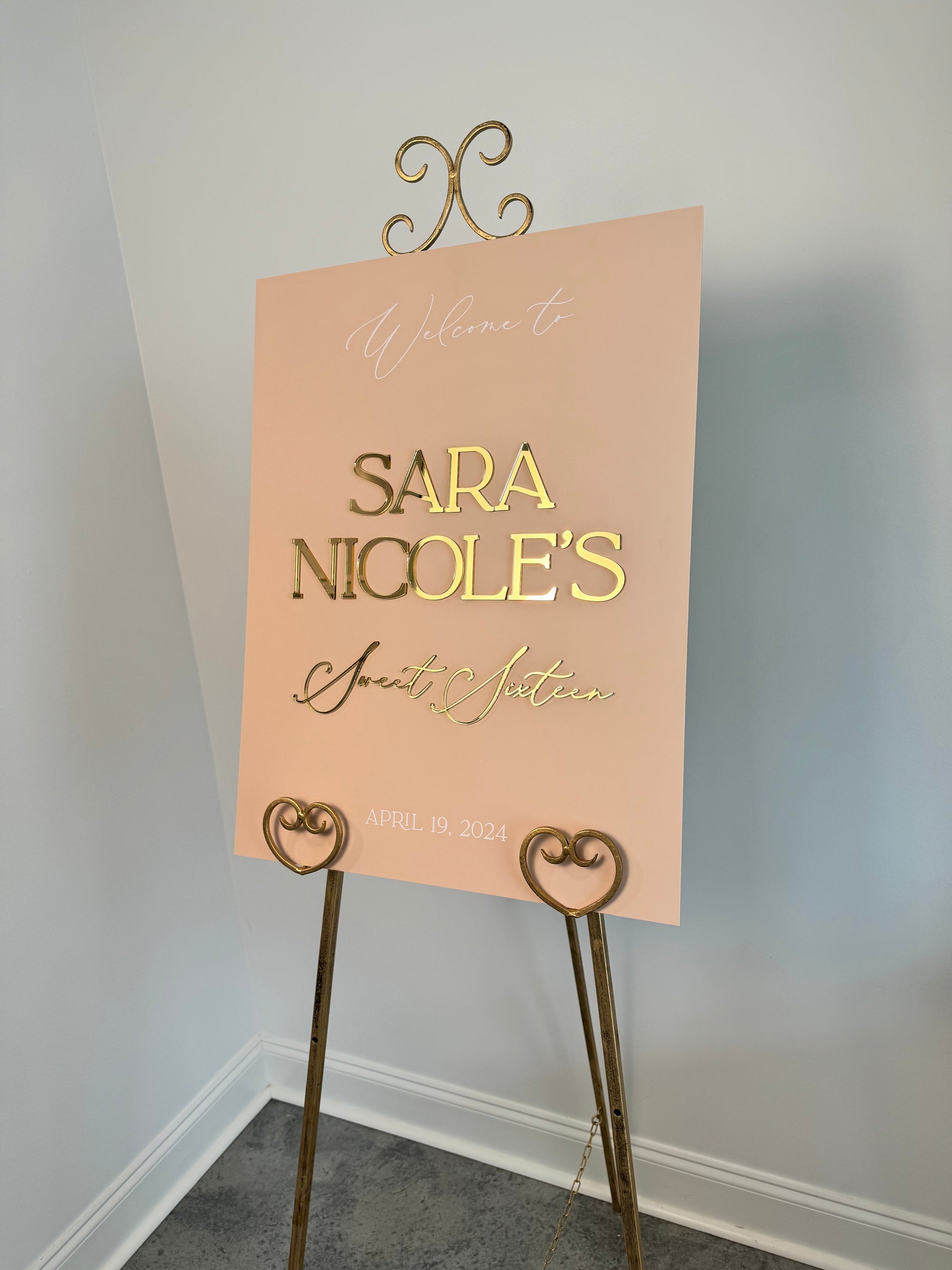 3D Event Entry Signs with Laser Cut Wording - Sign Sizes 18"x24" or 24"x36" (4 laser cut words)