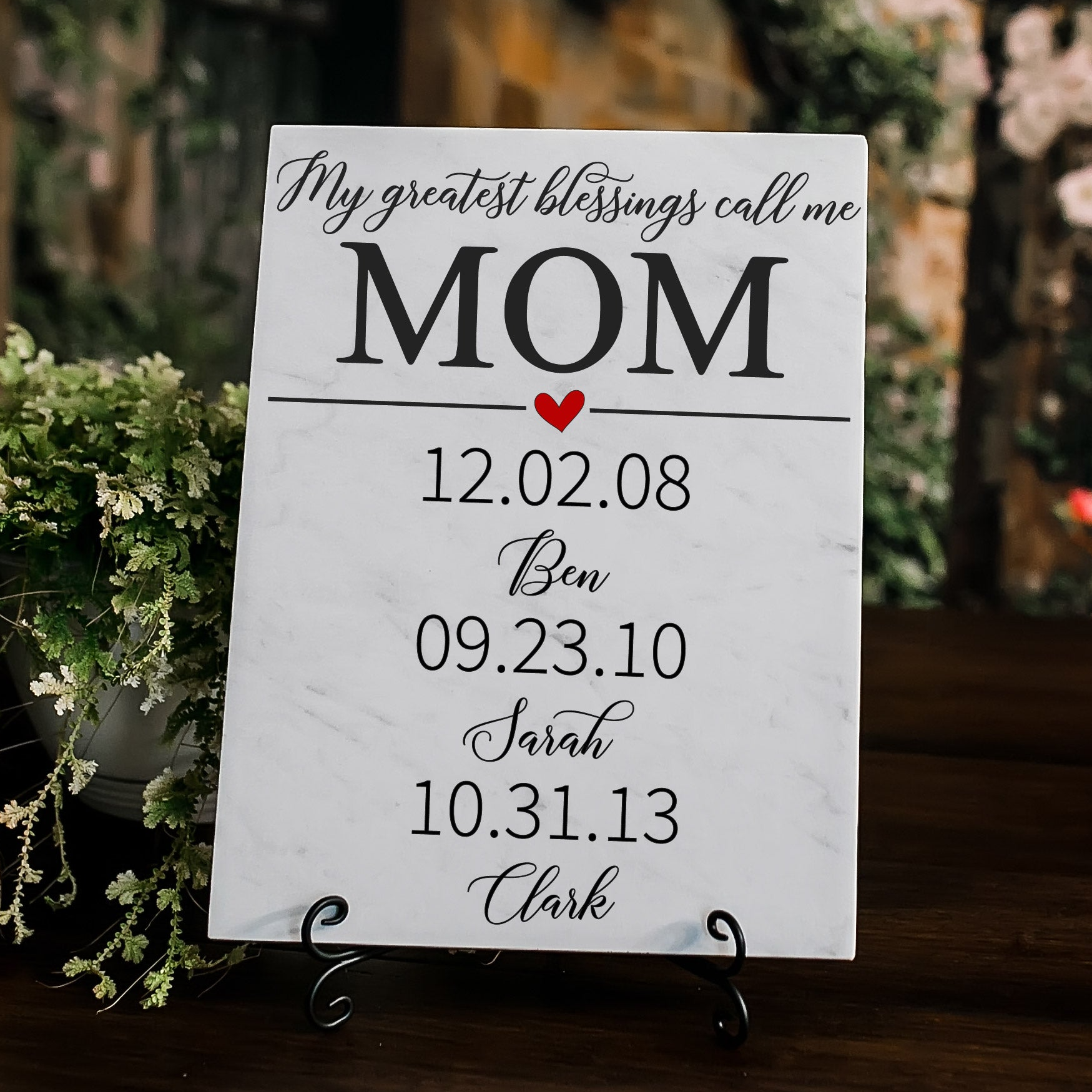 Greatest blessings call me mom sign plaque
