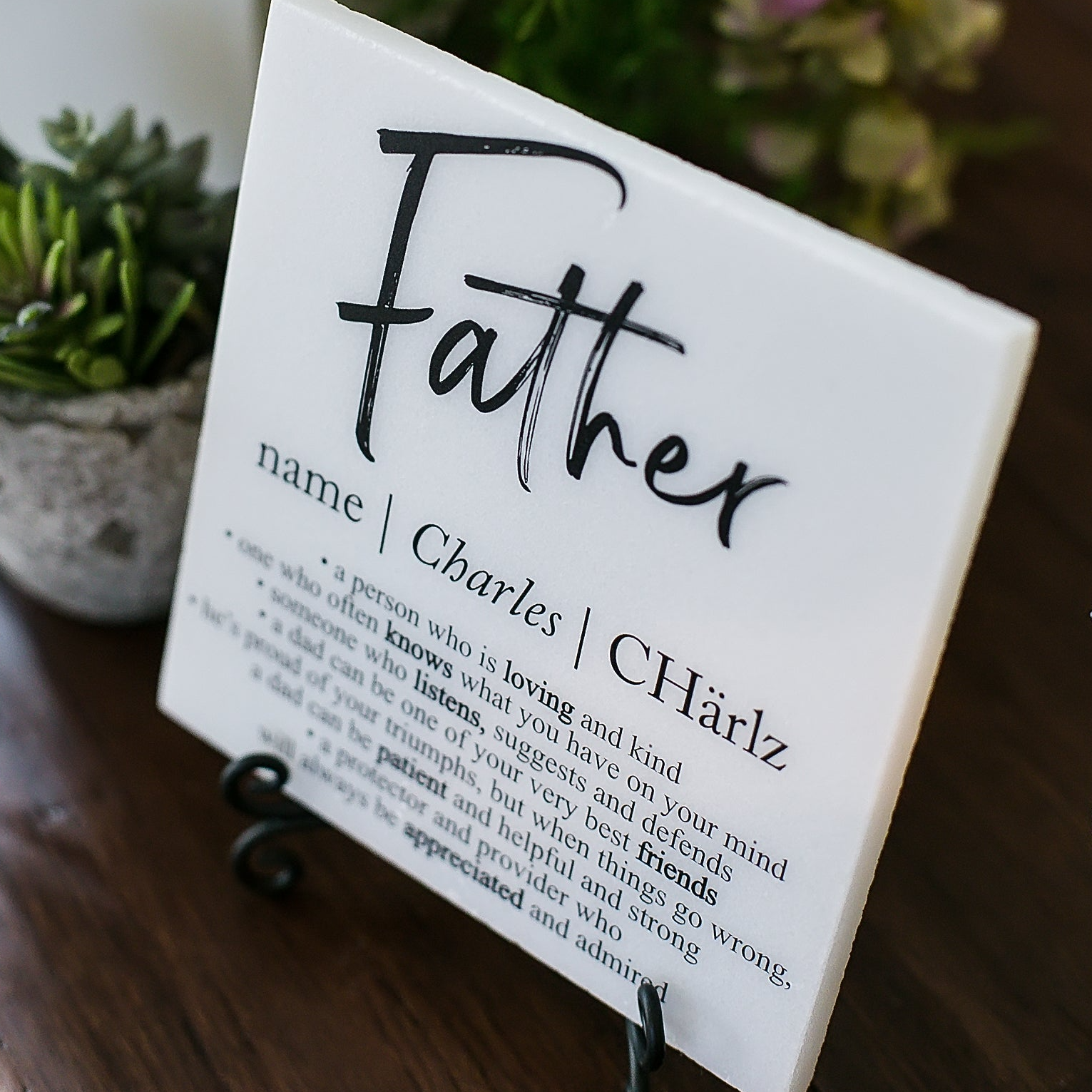 Custom Father Definition Tile Plaque