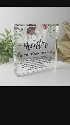 Floral Mentor Definition Crystal Glass Plaque CSTL-MFL
