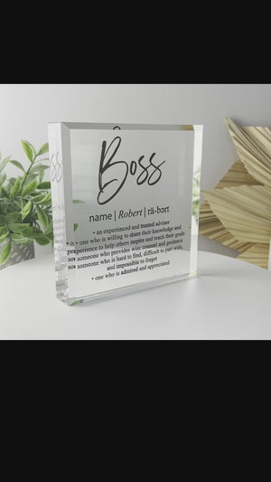 Boss Definition Crystal Glass Plaque CSTL-BDF