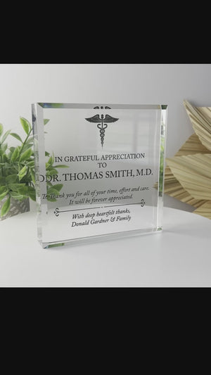 Doctor Appreciation Crystal Glass Plaque CSTL-AD1