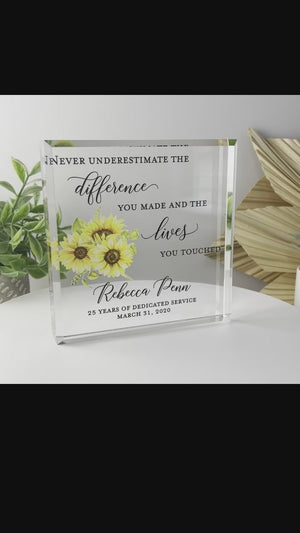Sunflower Retirement Crystal Glass Plaque CSTL-SFT