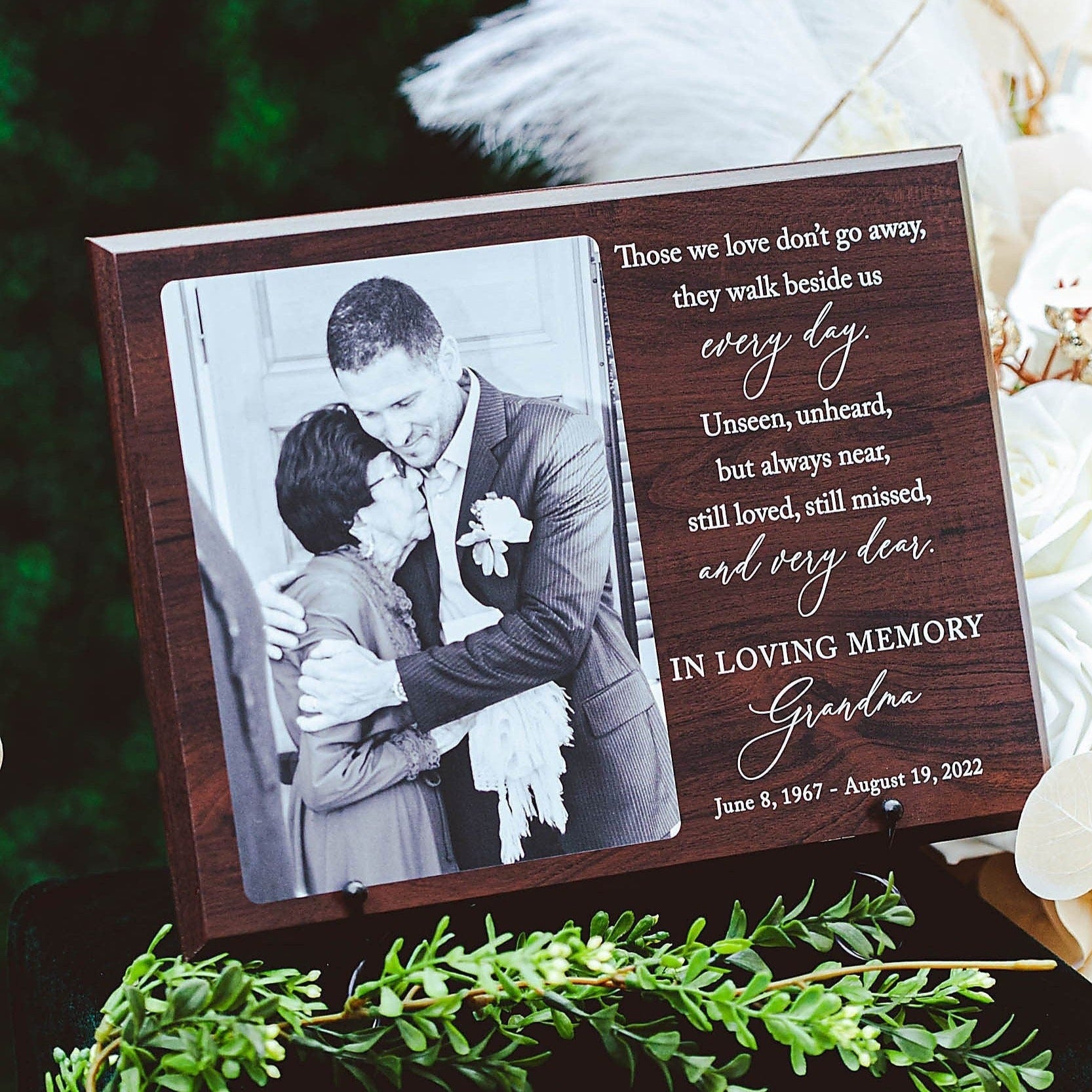 Sympathy Gift With Photo Memorial Plaque, Those We Love Don't Go Away, Grief, Remembrance, Bereavement, Condolences Sign Passed Loved Ones