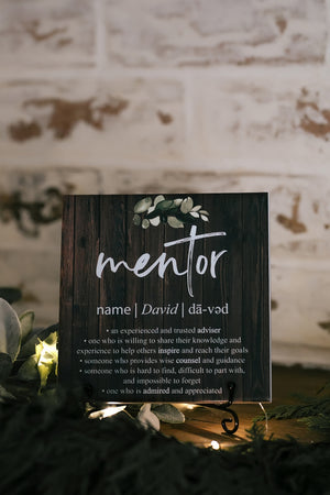 Mentor Script Font Impossible To Forget Wood Look Tile Sign