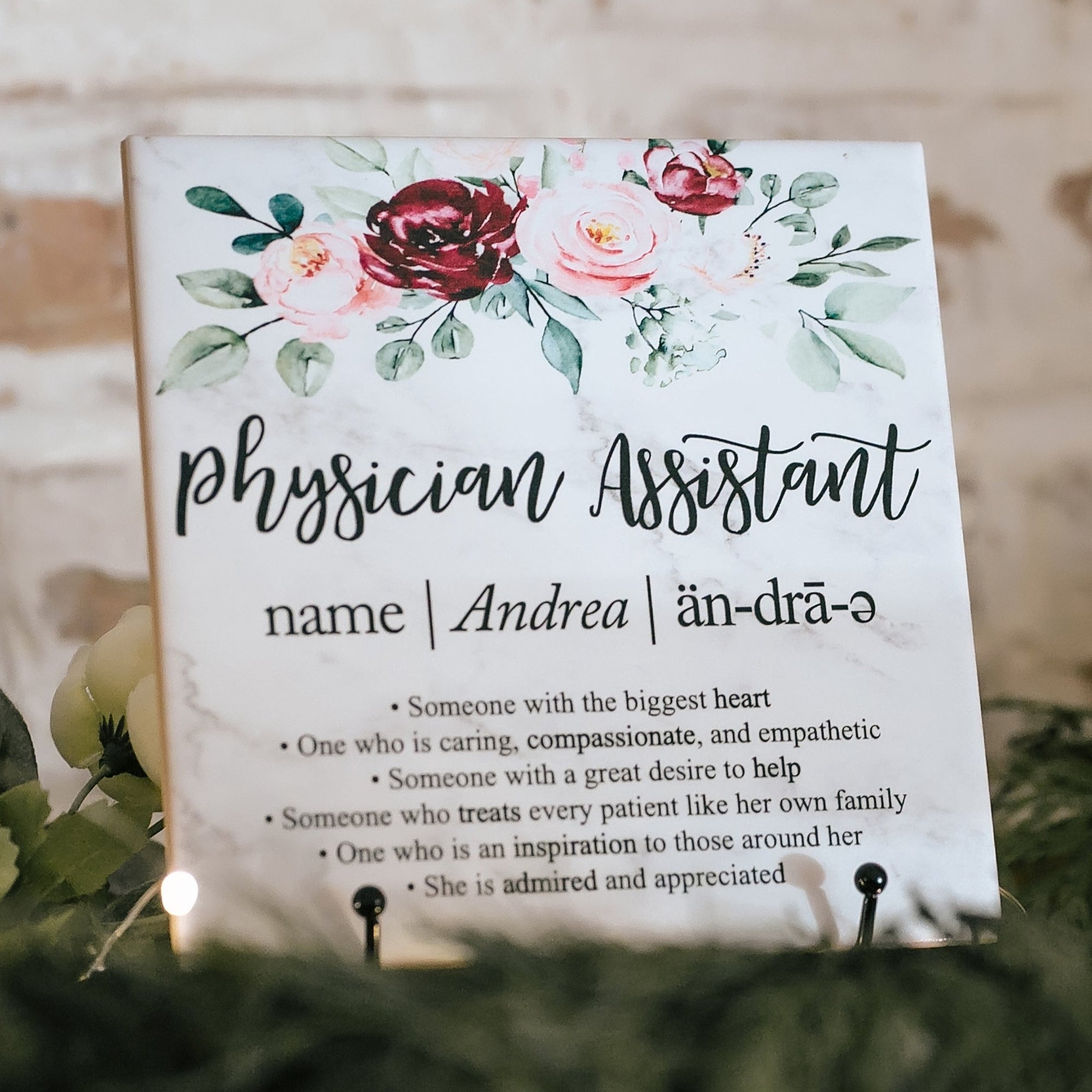 Physician's Assistant Definition Quote Art Tile Sign