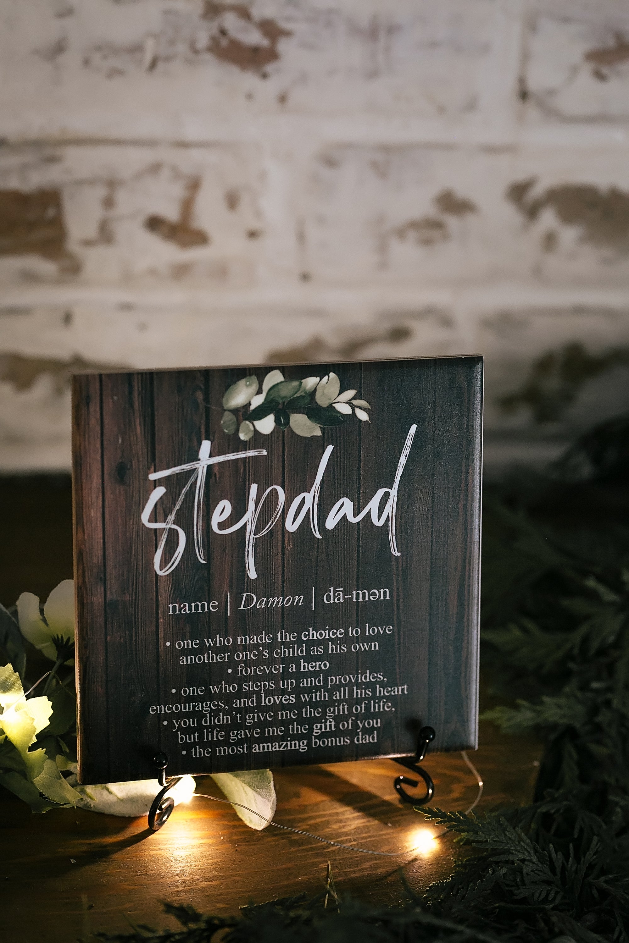 Stepdad Dictionary Definition Wood Look Tile Plaque