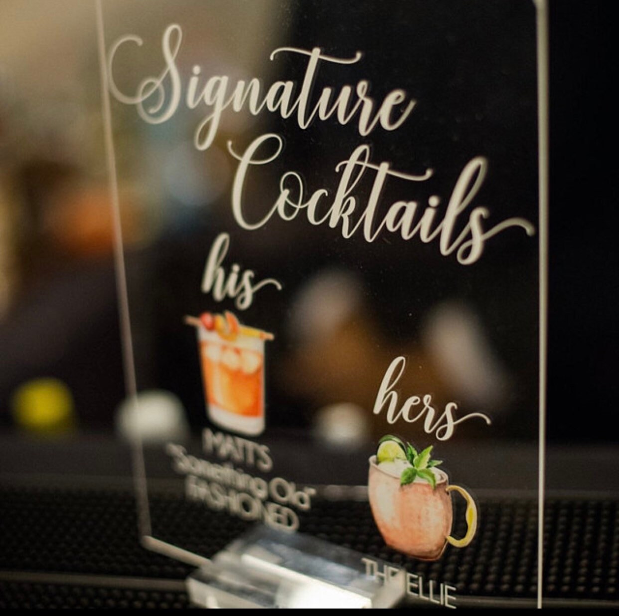 Signature Cocktails Personalized Drink Sign E6-DS1