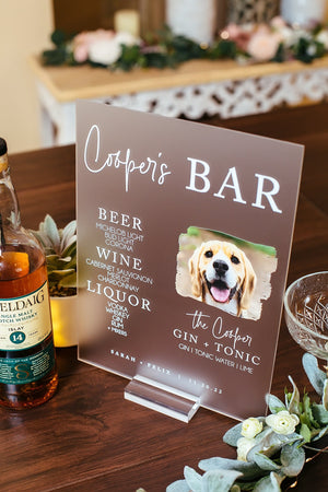 Pet's Name BAR Personalized PET Bar Sign - Use Your Own Photo S3-DS11
