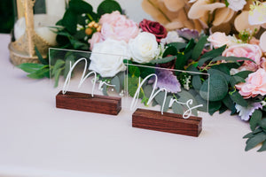 A11-AS5 Set of 2 Mr./Mrs. Bride/Groom His/Hers Table Signs
