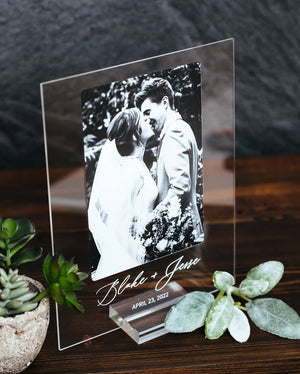 Engagement Gifts For Couple, Wedding Frame Plaque Gift, Mr Mrs Newlyweds Present, Photo Collage, Bridal Shower Gift, Personalized Photo