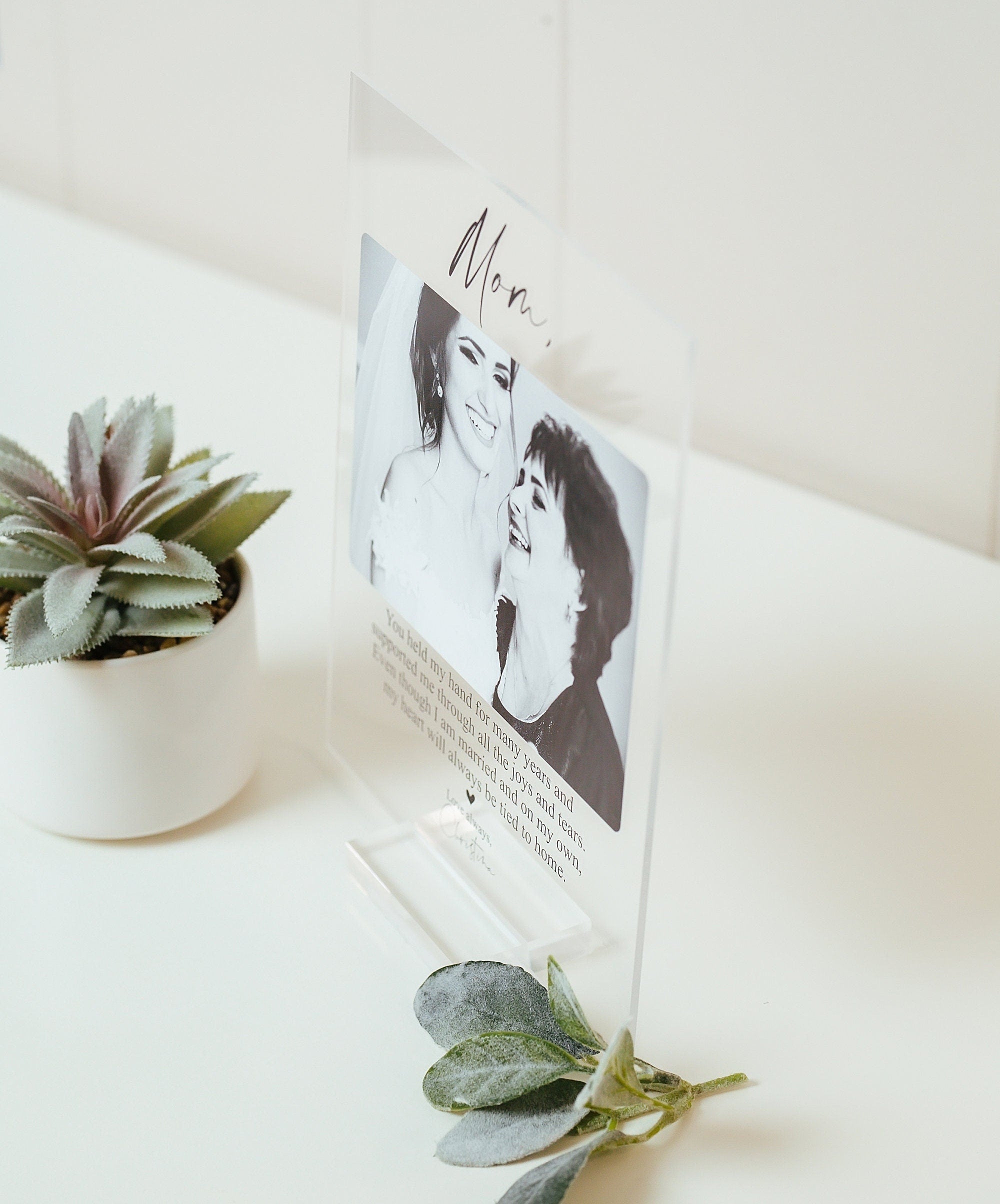Mother Of The Bride Personalized Photo Plaque w Stand, Mothers Day Gift, Gift for Her, Mom Gift From Daughter , Photo Collage
