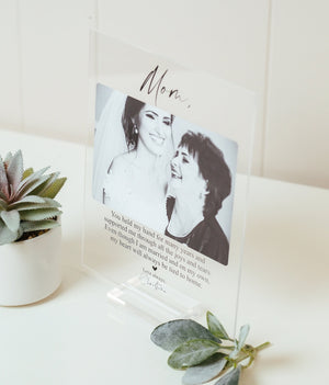 Mother Of The Bride Personalized Photo Plaque w Stand, Mothers Day Gift, Gift for Her, Mom Gift From Daughter , Photo Collage