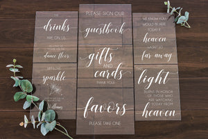 CHOOSE YOUR FONT: 8"x10" Table Top Sign Bundle (up to 6 signs)