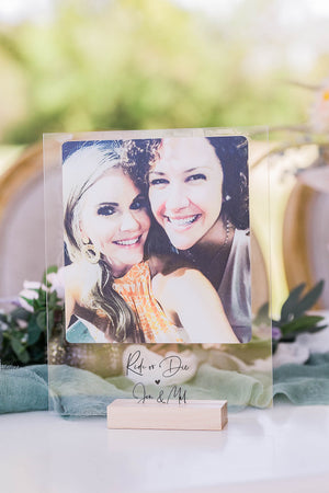 Ride or Die Personalized Photo Plaque w Stand, Best Friends Forever Gift, Gift for Her, Gift for Him, Photo Collage, BFF Partners In Crime