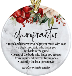 Best Chiropractor Ever Christmas Ornament Gift, World&#39;s Best Doctor of Chiropractic Definition Thank You Appreciation, Coworker or Colleague