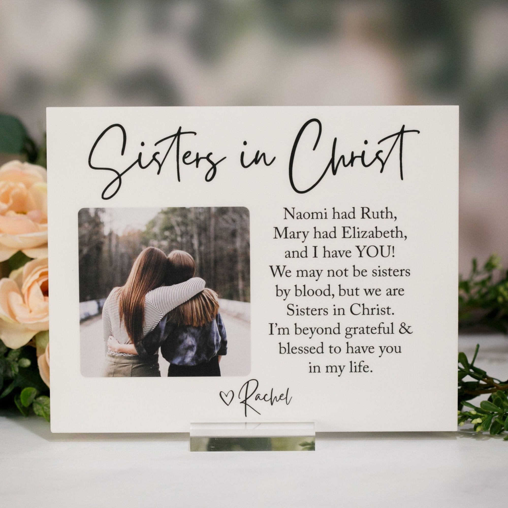 To My Sister In Christ Personalized Name Scripture Verse Encouragement Tile Plaque Christian Gift For Religious Church Bible Study Friend