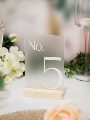 Modern Art Deco Midcentury Design 4x6 or 5x7 Acrylic Table Number Sign With Stands, Perspex  Wedding Table Mimimalist Numbers