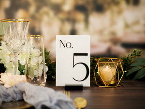 Modern Art Deco Midcentury Design 4x6 or 5x7 Acrylic Table Number Sign With Stands, Perspex  Wedding Table Mimimalist Numbers