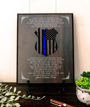 Police Officer Prayer for Policeman Policewoman Plaque Gift