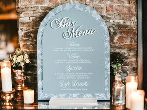 Bridal Shower Bar Sign - Elegant French Blue Chinoiserie Floral Toile Arch