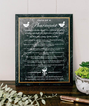 Oath of a Pharmacist Wood Plaque