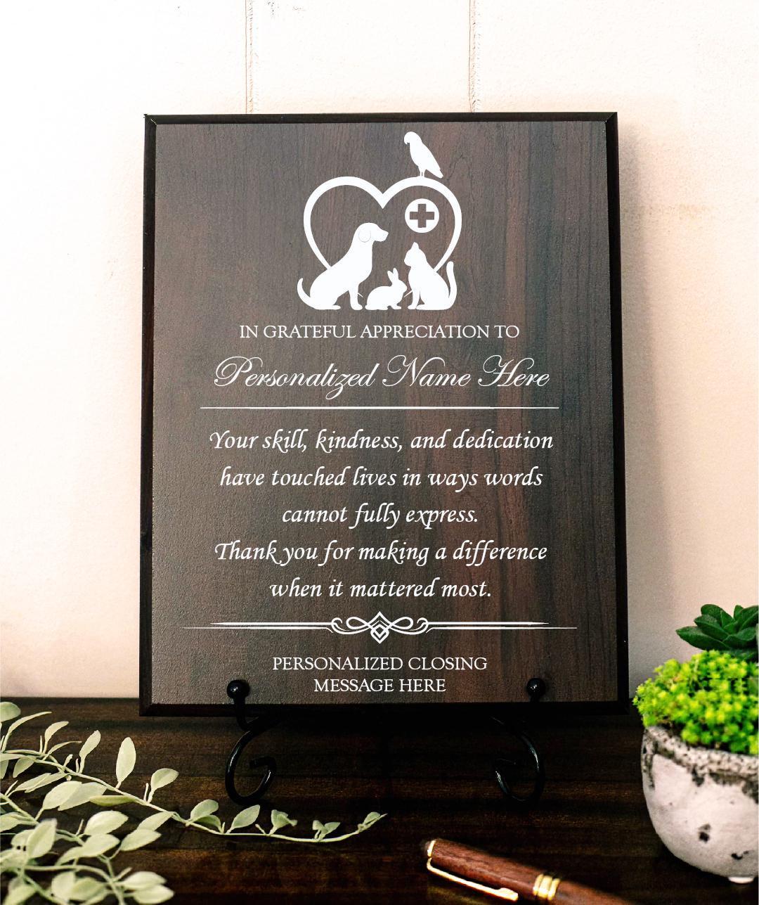 Grateful Appreciation to Vet Wooden Plaque