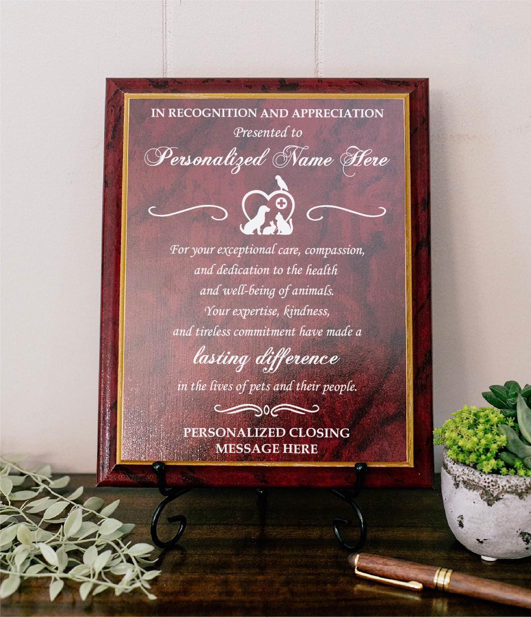 Grateful Appreciation to Vet Wooden Plaque Gift