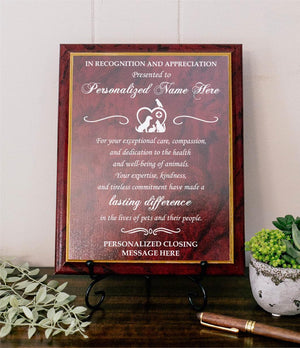 Grateful Appreciation to Vet Wooden Plaque Gift