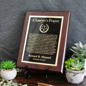 ENGRAVED Lawyer's Prayer Plaque