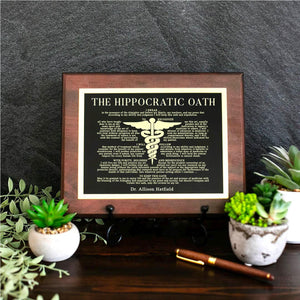 ENGRAVED Hippocratic Oath Doctor Plaque