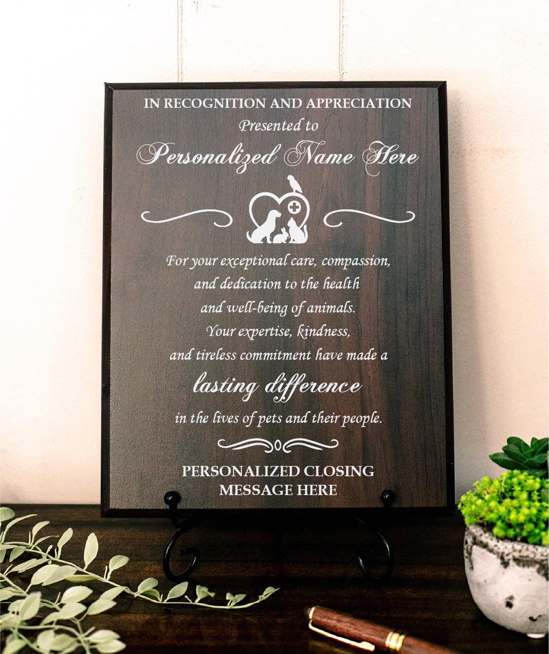 Grateful Appreciation to Vet Wooden Plaque Gift