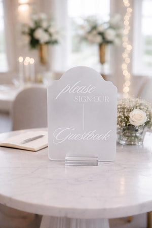 Acrylic Wedding Sign Set - Elegant Arch Guest Book and Gift Bundle