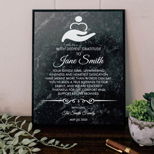 Personalized Family Caregiver Thank You Plaque