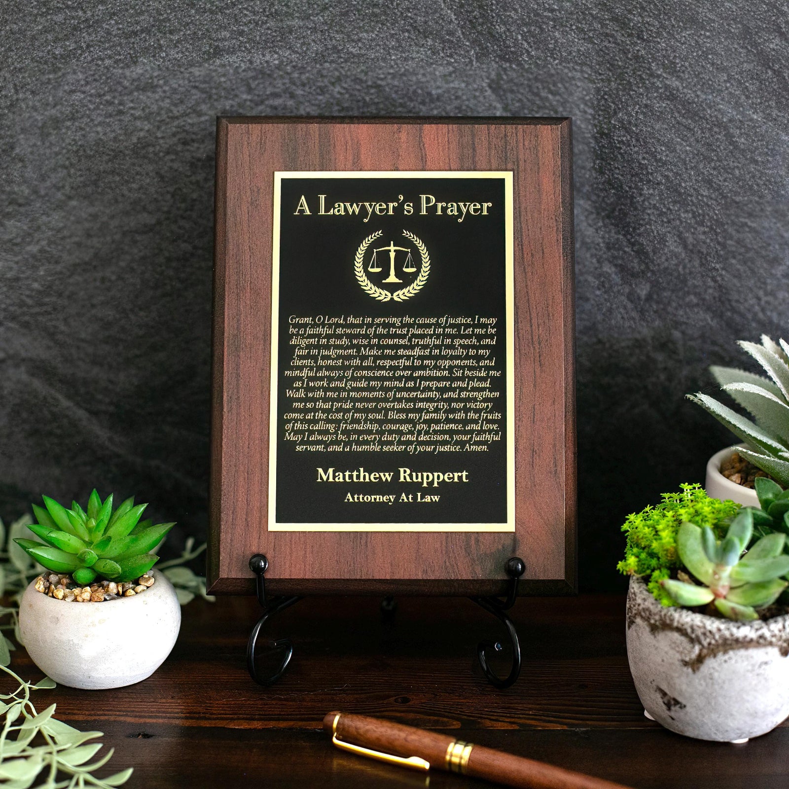 ENGRAVED Lawyer's Prayer Plaque