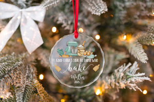 Personalized Baker Ornament - Baking Lover Gift 2025 Glossy Porcelain Ornament