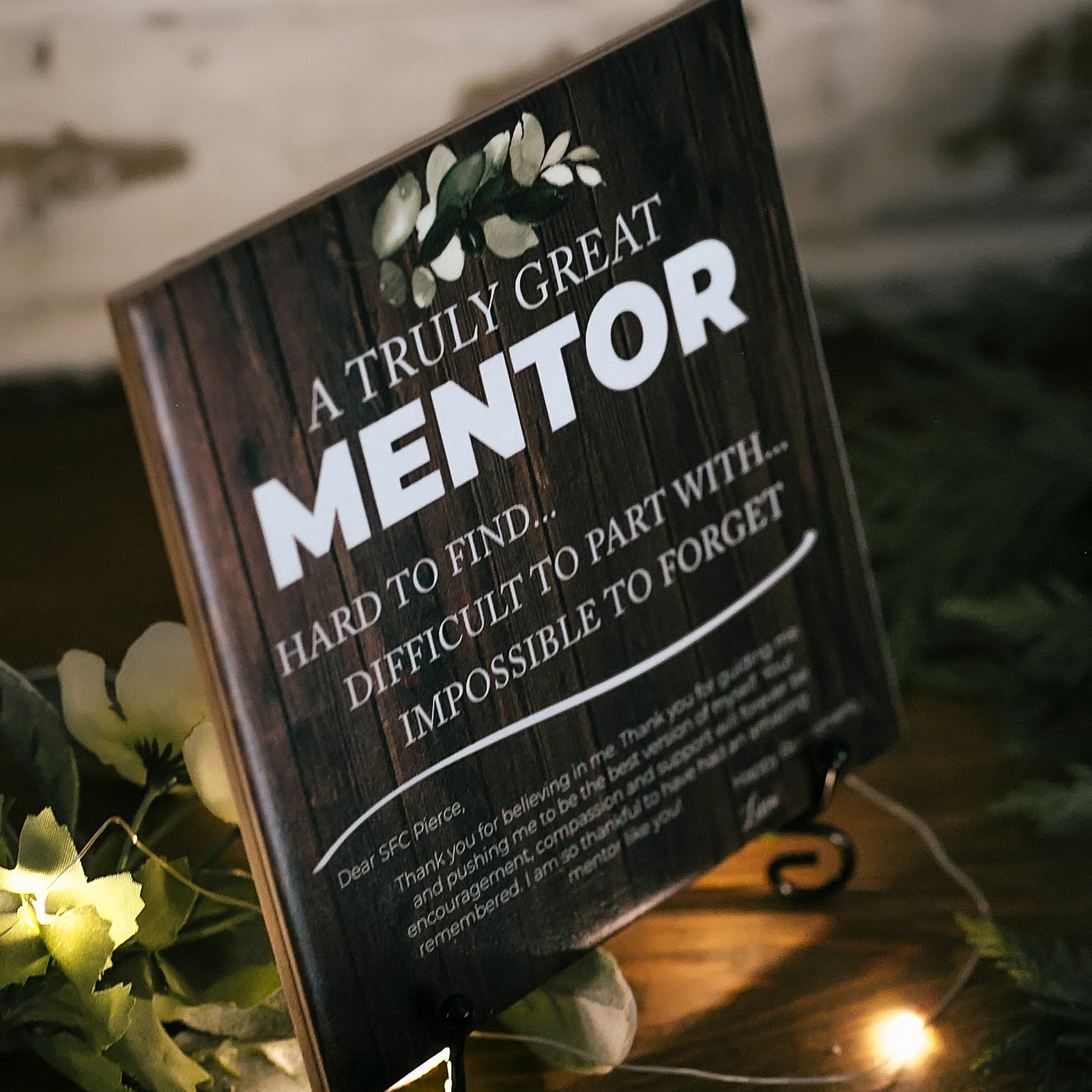 Mentor Appreciation Impossible To Forget Sign