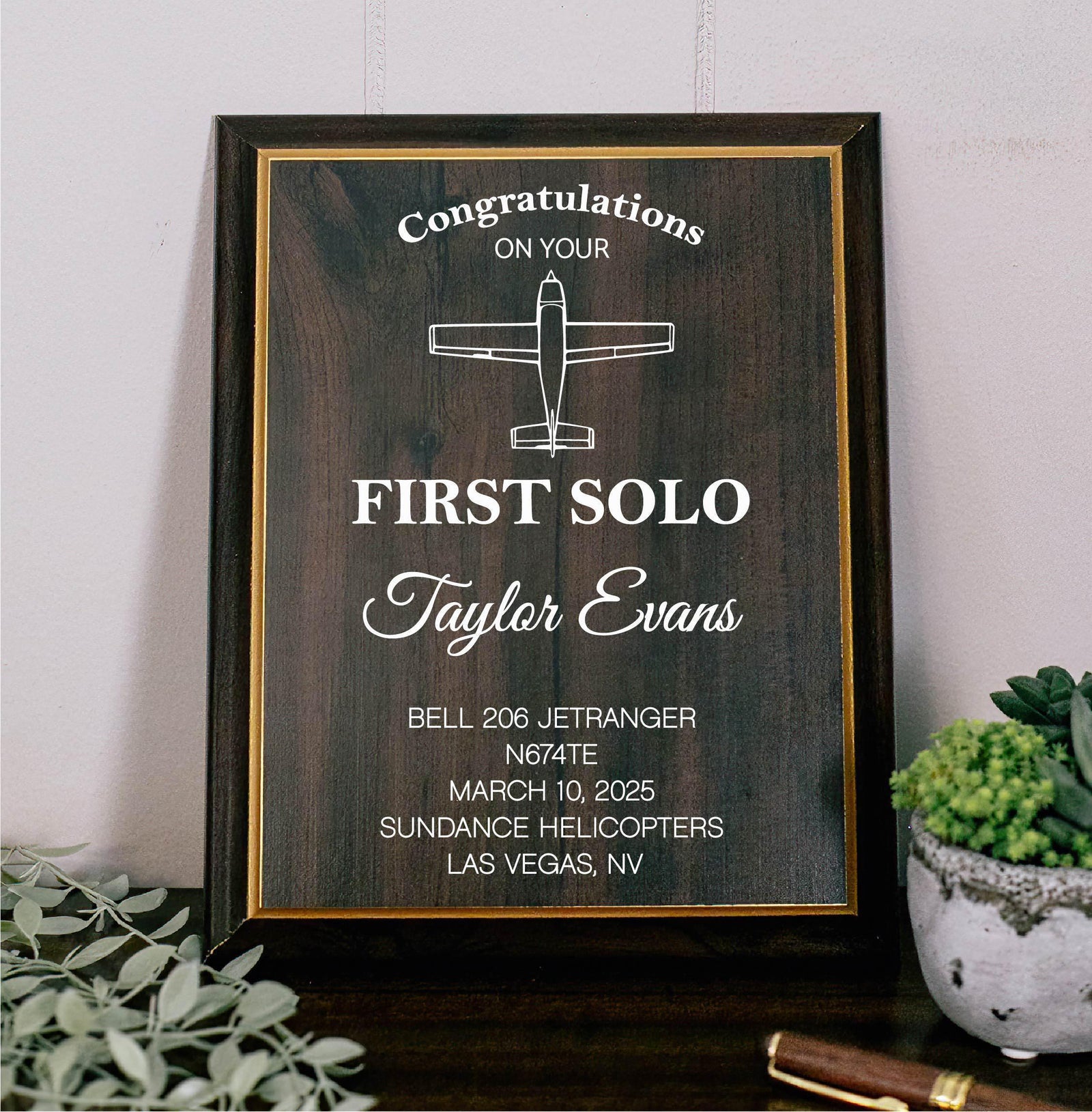 CHOOSE Your Icon First Solo Flight Plaque