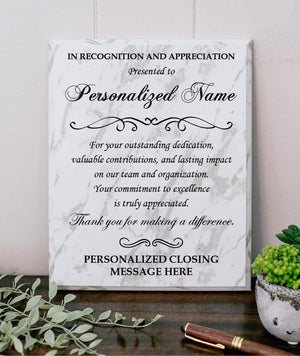 In Recognition and Appreciation Wooden Plaque