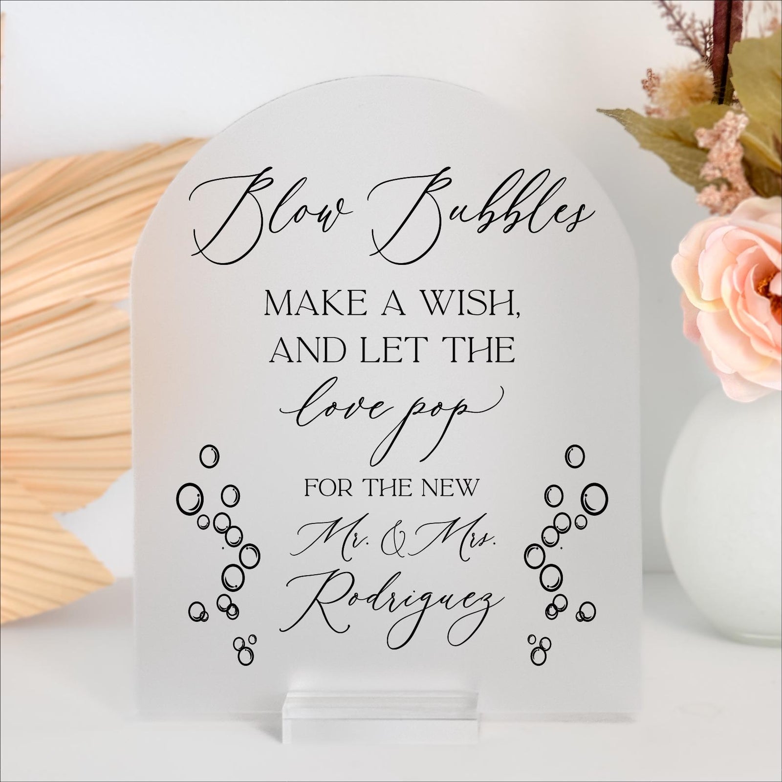 S3-AS58 Blow Bubbles Reception Exit Signage Sparkler Send Off Make A Wish Acrylic Wedding Sign Bride And Groom Glow Stick Bridal Party