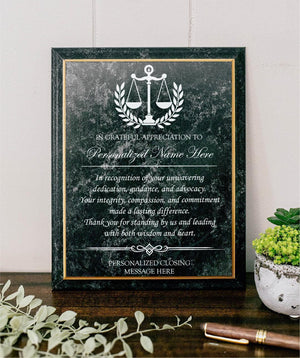 Grateful Appreciation to Lawyer Wooden Plaque