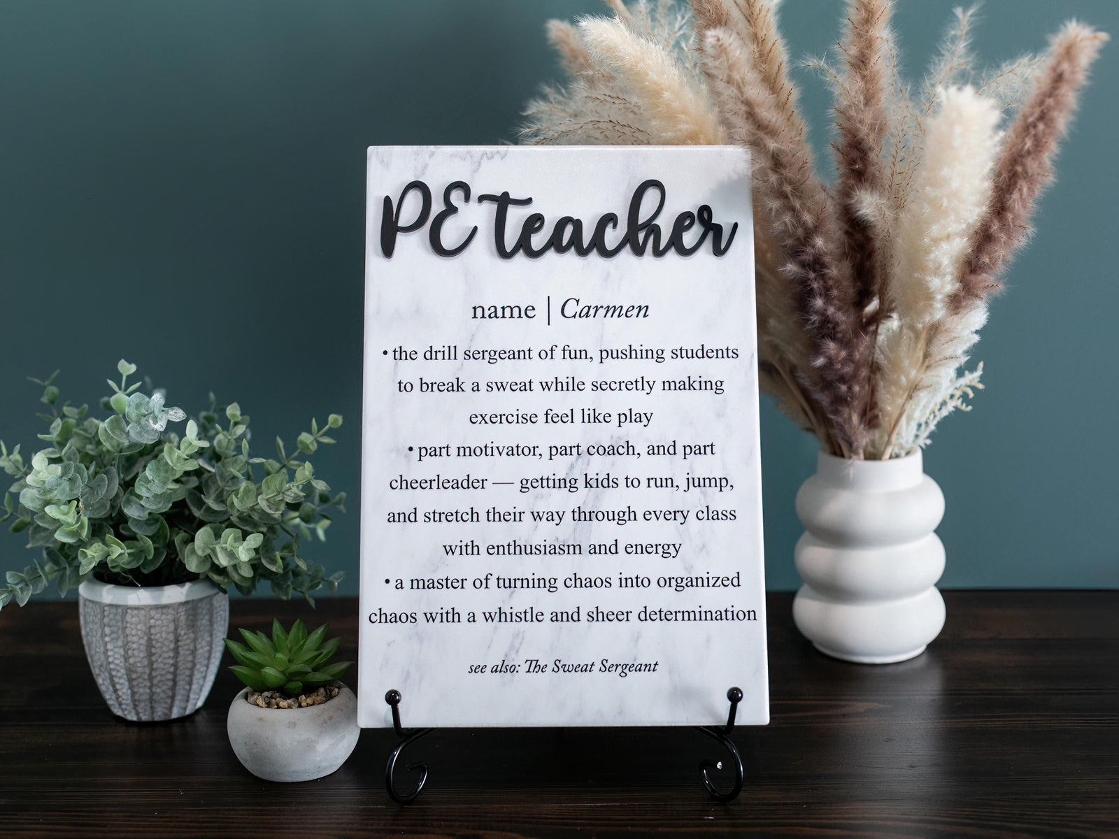 TP-PED 3D PE Teacher Ceramic Tile Plaque Gift, Personalized Thank You Present from Students; Staff Gifts; Retirement 2024; School Employee