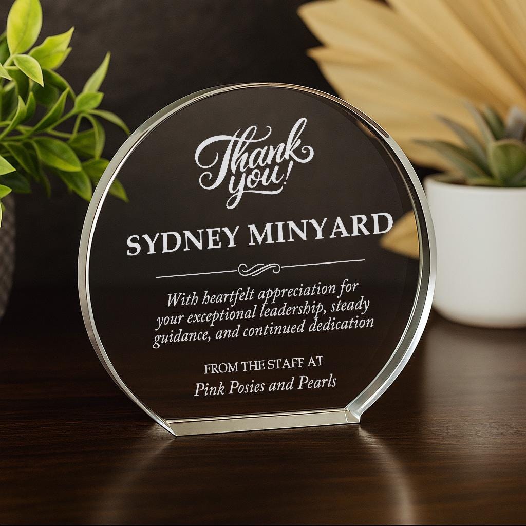 Thank You Leadership Appreciation Crystal Award