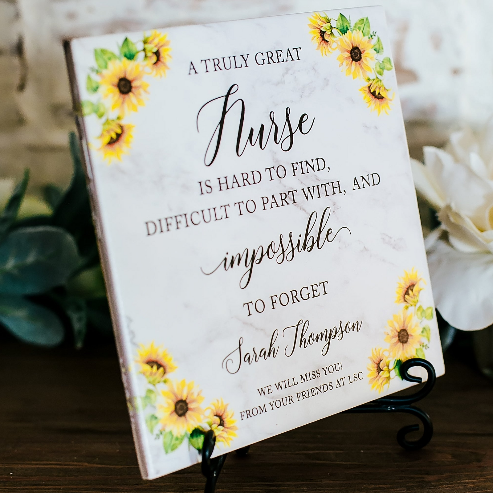 truly great nurse sunflowers retirement or going away sign