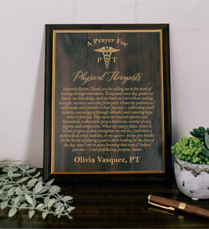 Physical Therapist's Prayer Plaque
