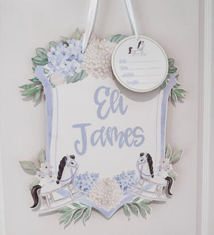 Rocking Horse Newborn Baby Hospital Door Hanger