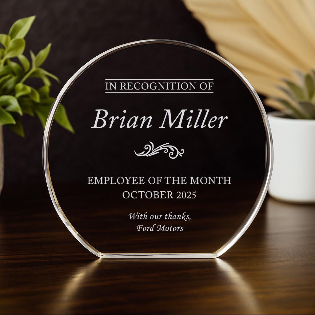 Employee of the Month Crystal Award