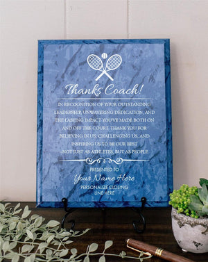 TENNIS Coach Appreciation Award Varsity Sports Recognition Plaque